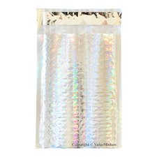 500 0 Glamor Metallic Holographic Poly Bubble Mailers Envelopes Bags 6x10 DVD