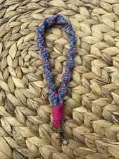 boho macrame wristlet Handmade Spiral Keychain