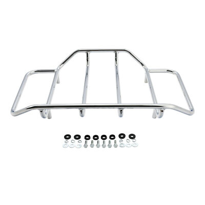 Chrome Luggage Top Rack Fit For Harley Touring Tour Pak Road King Street Glide