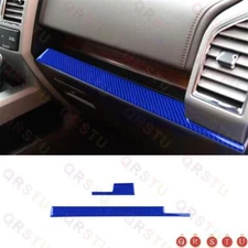 Blue Carbon Fiber Interior Dashboard Strip Panel Trim Cover for Ford F-150 15-17