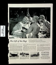 1943 Curtiss Wright Gift of the Magi Christmas Airplane Vintage Print Ad 25111