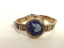 VINTAGE BLUE RARE RUSSIA FINIFT MECHANICAL LADIES WATCH CHAIKA ENAMEL PORCELAIN