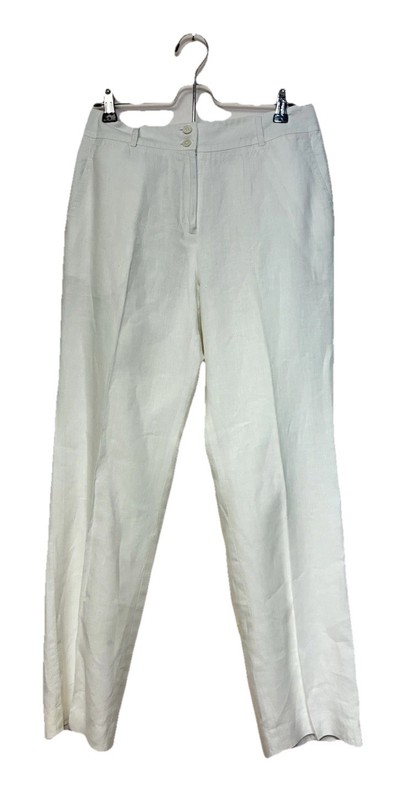 Brooks Brothers Irish Linen Women’s Pants Size 8 White Viscose Lined -Thailand