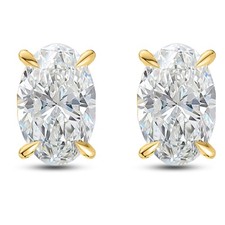 Oval Cut Stud Earrings for Women 5 Ct Simulated Diamond Sterling Silver Ginge...