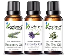 KAZIMA Essential Oils - Rosemary Oil, Lavender Oil & Tea Tree Oil (Combo Pack of