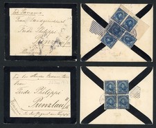 1912 Cile Copertine Alla Germania 5c Blocco di 4 Tipo I Via Panama e Buenos Ariete