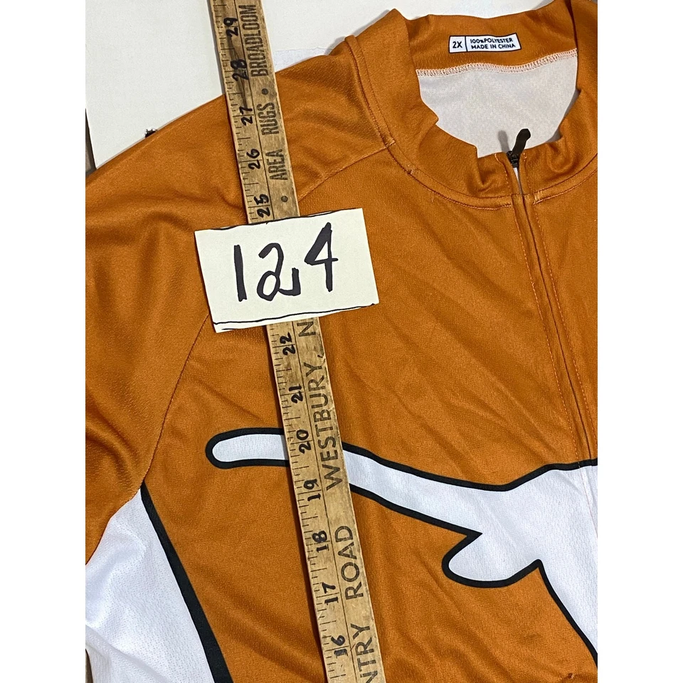 Texas Longhorns Cycling Jersey – Size XXL – Burnt Orange – White Longhorn Logo - Изображение 4 из 4