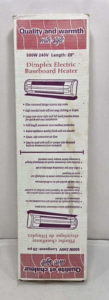 Dimplex 28" Electric Baseboard Heater 500W NOS DBH-0500W - Image 4 of 4