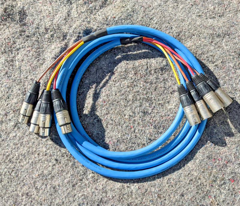 GEPCO 4 CHANNEL XLR PATCH SNAKE  5'  NEUTRIK CONNECTORS 4 PAIR  VGC