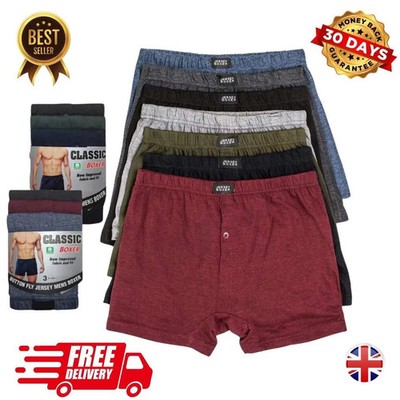 3/6/12er PACK HERREN KLASSISCHE BOXERSHORTS SLIPS KOMFORT JERSEY UNTERWÄSCHE HOSE PAKET