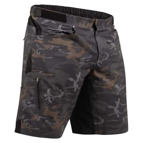 Zoic Ether Camo 12" Men's Cycling Shorts w/ 9" Essential Liner, Black Ops, XX-La