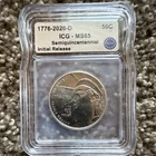 2026 Kennedy Half Dollar 50C Denver ICG MS65 Silver Semiquincentennial Initial