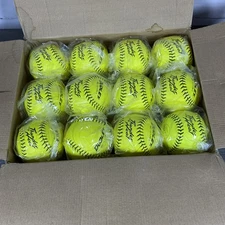 12 Dudley 12” Yellow Fast Pitch Softballs Thunder Heat .47cor /400 lb NEW