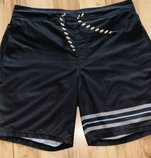 Fair Harbor Board Shorts Ozone Lined Swim Black Stripe Mens Sz XL Surf