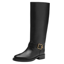 COACH MADELINE LEATHER BOOTS II, WOMEN SIZE 5.5 - BLACK