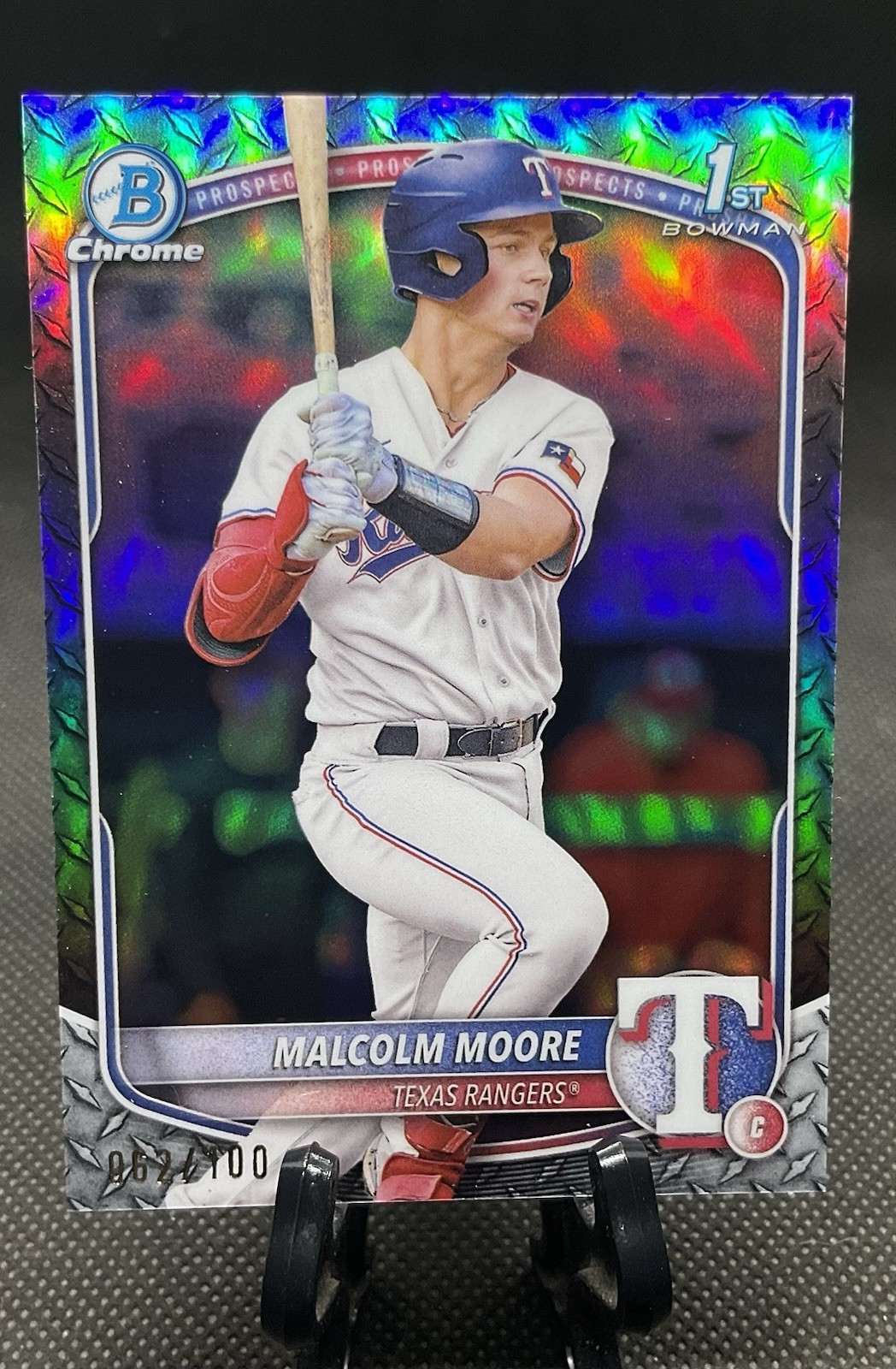 2025 Bowman Chrome Prospects Steel Metal Refractor #BCP-129 Malcolm Moore 62/100