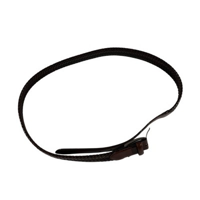 Brown Braided Leather Belt Women's Size L Silver Buckle