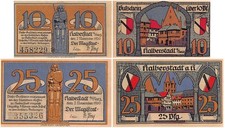 Halberstadt 10-25 Pfennig 2 Pieces Notgeld Set, 1920, Mehl #504.1a, UNC