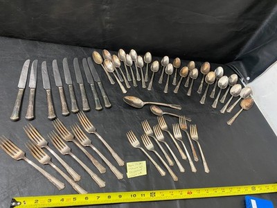 vintage silverplate flatware 49 pieces Rogers Pleasure set