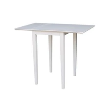 IC International Concepts, Solid Wood Small Drop Leaf Dining Table, Solid Rea...