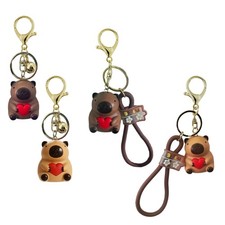 Interactive Capybara Bag Charm Voice Activated Animal Pendant Keychain Ornament