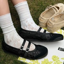 Patou x Onitsuka Tiger Mexico 66 Women's Casual Mary Jane Shoes Black Lace NEW