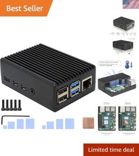 Elite Passive Cooling Aluminum Case for Raspberry Pi 4 - Built-in Heatsink Power