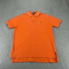 Polo Ralph Lauren Shirt Mens Large Orange Green Pony Short Sleeve Golf Preppy