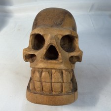 Hand-carved wooden skull sculpture 8   