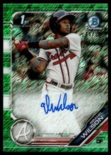 2019 Bowman Chrome Prospect Auto GREEN Isranel Wilson Auto Atlanta Braves