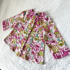 Mack & Co Girls Floral Pink Green Groovy Light Jacket Coat 2T Made In USA