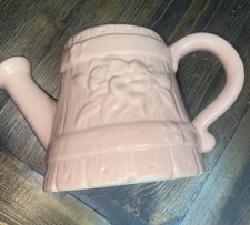 Pink Cameron Clay Flower Embossed Watering Can Vase/planter Basket Glossy