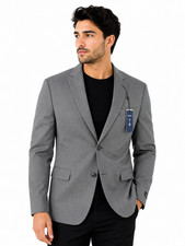 Kenneth Cole Reaction Mens Sports Coat Jacket Suit New 46R Gray Textured