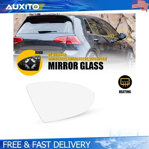 Passenger Side Heated Mirror Glass For Volkswagen Golf MK7 2013-2020 GTI R eGolf