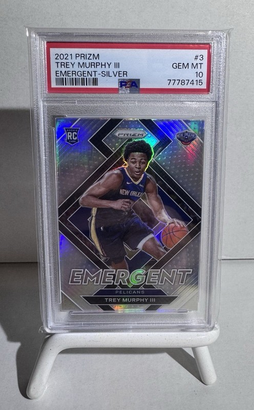 Panini 2021-22 Prizm Trey Murphy III Emergent Silver Prizm #3 RC PSA 10
