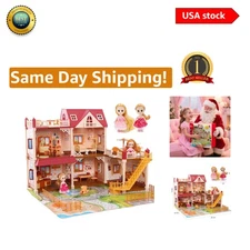 Creative DIY 5-Room Dollhouse Playset with Accessories – Perfect for Kids' Play
