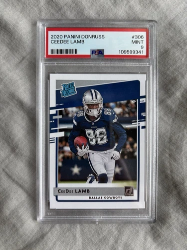 2020 Panini Donruss - Rated Rookie CeeDee Lamb #306 (RC) PSA 9 COWBOYS