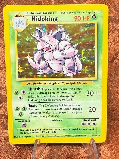 Nidoking 11/102 Base Set Holo Pokemon