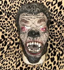 VINTAGE WOLF MAN WEREWOLF LATEX HALLOWEEN MASK RARE