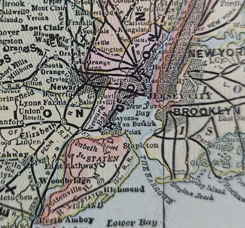 Vintage 1886 NEW JERSEY Map 11"x13" Old Antique Original CAMDEN NEWARK TRENTON - Picture 6 of 9