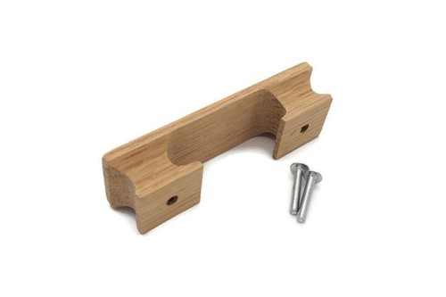 4 1/2" Square Oak Pull Mission Wood Pull Empire Pull Cabinet Drawer Wood Pull - Picture 3 of 3