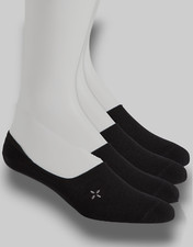 Sun  Stone Men's Black 4-Pair Cotton Liner Logo No-Show Socks Size 7-12