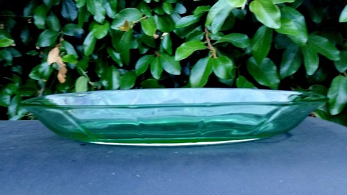 GREEN FOSTORIA FAIRFAX - 11½" LONG CELERY BOWL - Picture 3 of 4