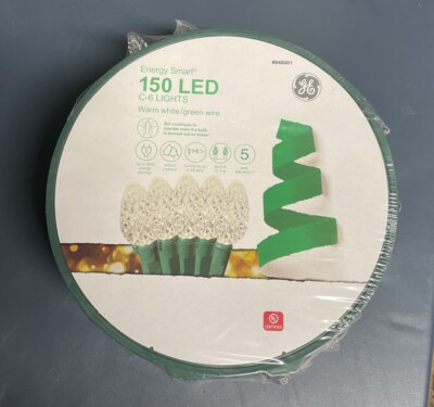 GE Energy Smart 150 Ct 49.6 ft Warm White C6 LED Christmas Wedding String Lights