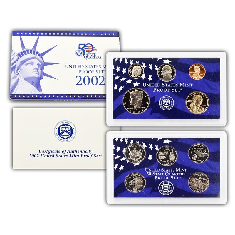 2002 S PF Proof Set U.S Mint Original Government Packaging OGP COA COIN SET#7872