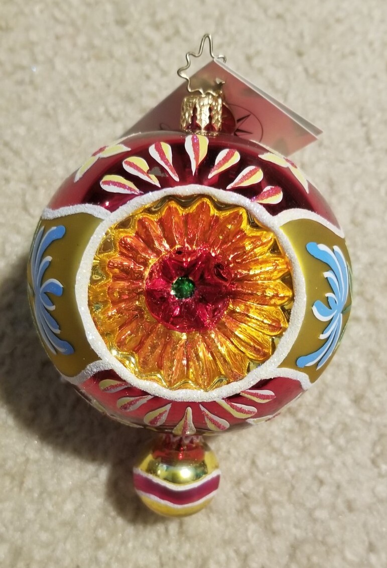 Ornement De Noël Christopher Radko – Sunrise Serenade – Verre Réfléchissant – Retiré Des Ventes
