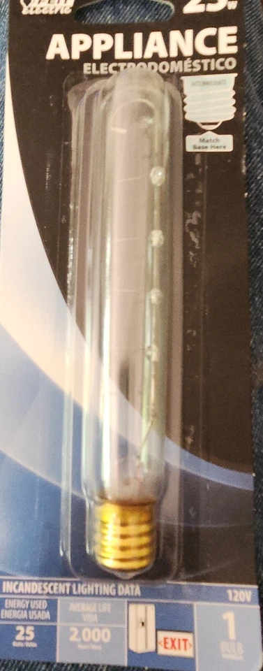 FEIT ELECTRIC ~ 25-Watt T6.5 Clear Tubular Appliance / Exit Light Bulb  - Image 2 of 3