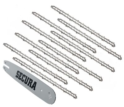 SECURA 10x Sägekette + Schwert 0.325 1,6mm 67 40cm VM passend Stihl Kettensäge