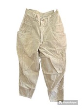 Vintage Early 1980s Women  s Wide Leg Cr me Color Corduroy Pants - 40 In