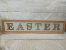 New "EASTER" L Frame Sign Decor Green 28" Bunny Farmhouse Holiday Eggs Spring